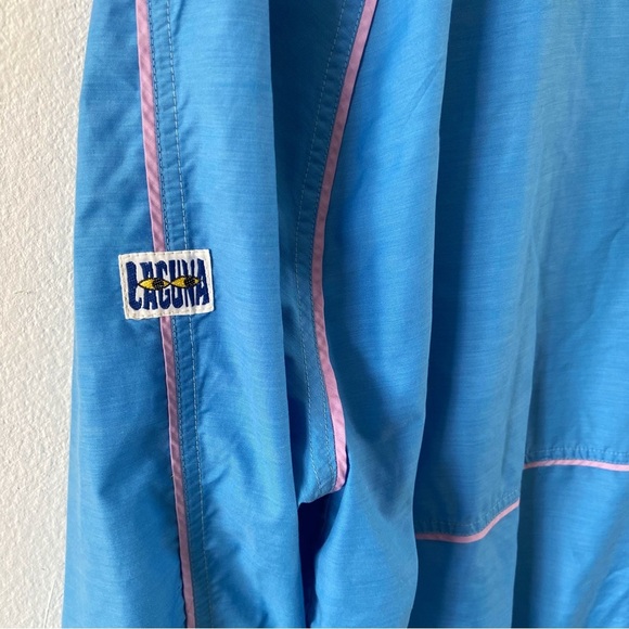Vintage 80s laguna track jacket blue lavender adult large unisex windbreaker XL - Picture 6 of 6